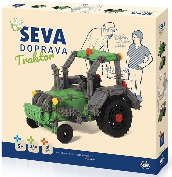 SEVA - Stavebnica Seva Doprava traktor 384dielikov