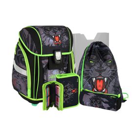 SPIRIT - Školská taška - 5-dielny set NEW START s LED osvetlením - Wild Panther