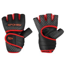 SPOKEY - LAVA Neoprenové fitness rukavice, čierno-červené, veľkosť M