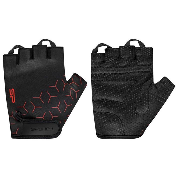 SPOKEY - RIDE Pánske cyklistické rukavice, čierno - červené, veľ. XL