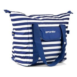 SPOKEY - SAN REMO Plážová termo taška, pruhy - námornícka modrá, 52 x 20 x 40 cm