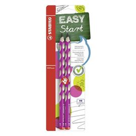 STABILO - Ceruzka grafitová EASY pre pravákov - ružová 2 ks na blistri
