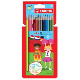 STABILO - Farebné ceruzky, šesť-hranné, STABILO, 12 rôznych farieb
