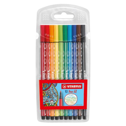 STABILO - Fixy vláknové Pen 68, 10 farieb 1 mm