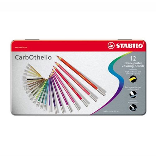 STABILO - Pastelky CarbOthello - pastelová krieda metal box 12 ks