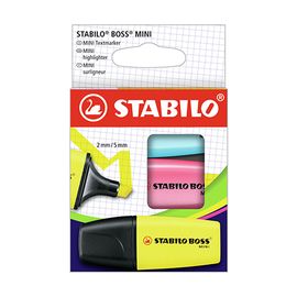 STABILO - Zvýrazňovač  - BOSS MINI - 3 ks balenie - žltá, modrá, ružová