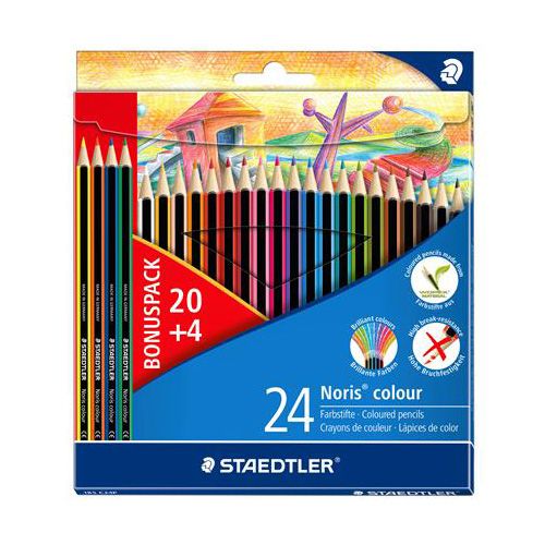 STAEDTLER - Farebné ceruzky, šesťhranné, Noris Colour, 20+4 rôznych farieb