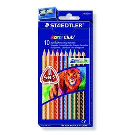 STAEDTLER - Farebné ceruzky , trojuholníkové, hrubé, STAEDTLER "Noris Club, 10 rôznych farieb