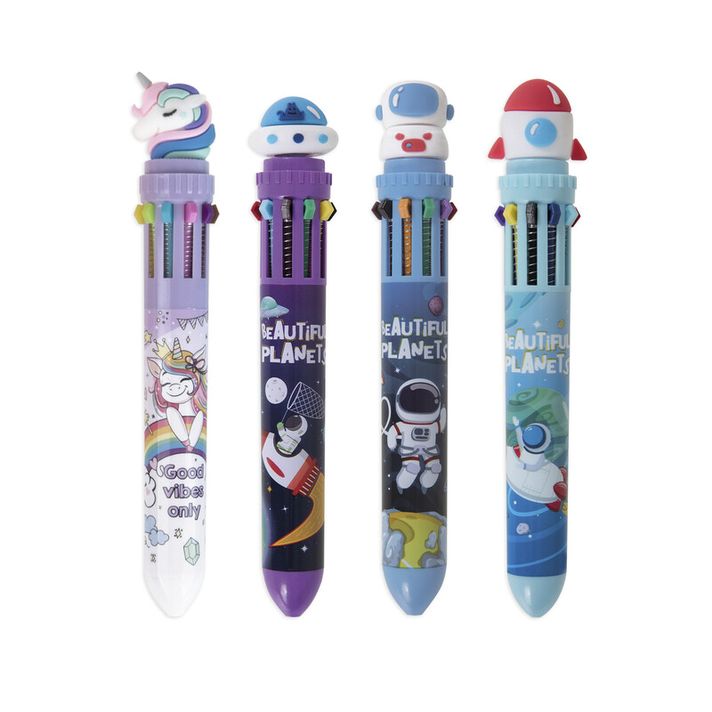 STRIGO - 10-farebné guľôčkové pero s UNICORN a SPACE