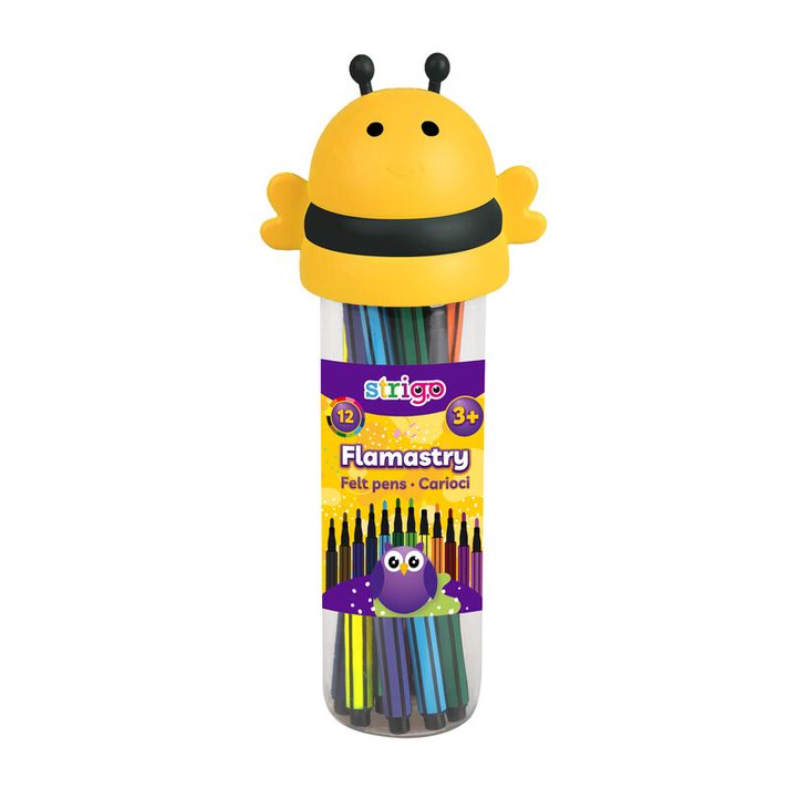 STRIGO - Farebné fixy STRIGO 12 farieb - Včielka