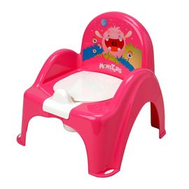 TEGA - Hrajúci detský nočník s poklopom MONSTERS ružový