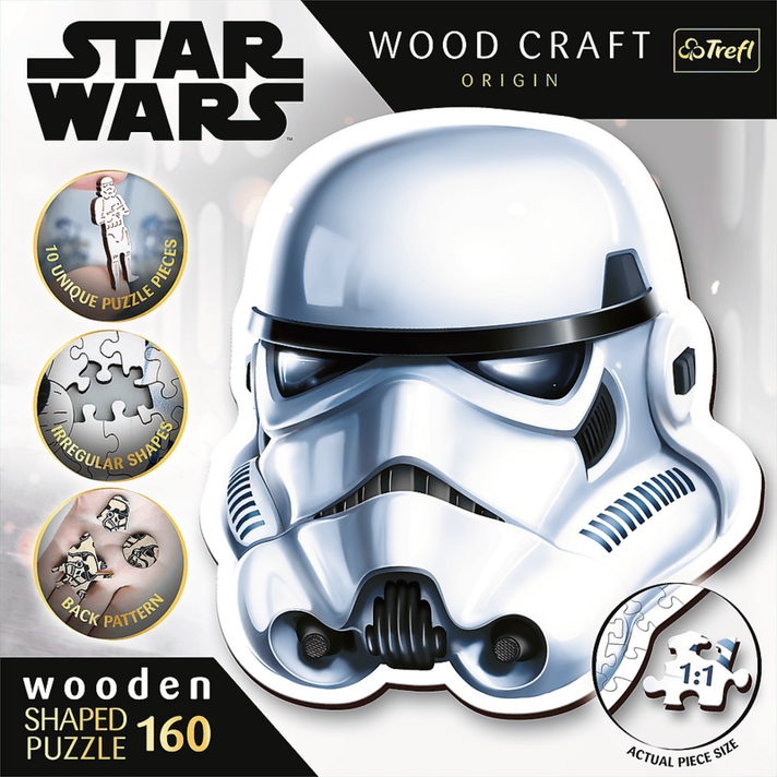 TREFL -  Drevené puzzle 160 dielikov - Stormtrooperova helma