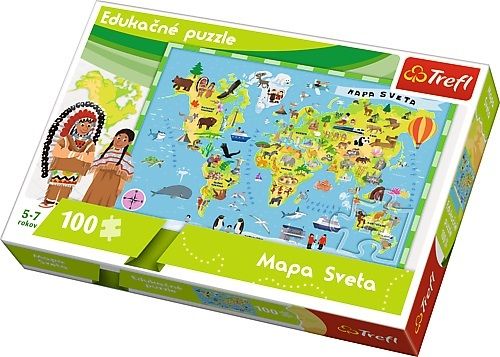 TREFL - Edukačné Puzzle Mapa sveta 100