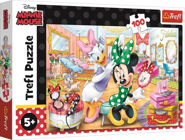 TREFL -  Puzzle 100 Minnie v salóne krásy  Disney Minnie