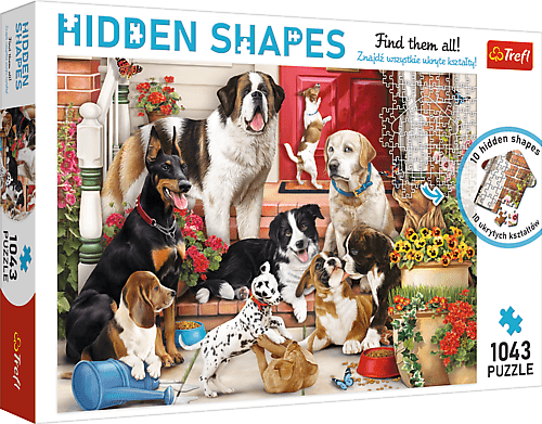 TREFL - Puzzle 1000 Hidden Shapes - Psy na verande