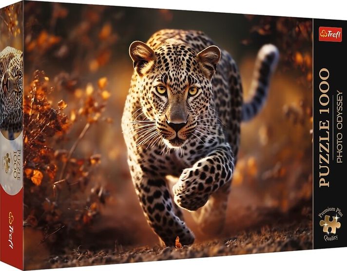 TREFL - Puzzle 1000 Premium Plus - Foto Odysea: Divoký leopard