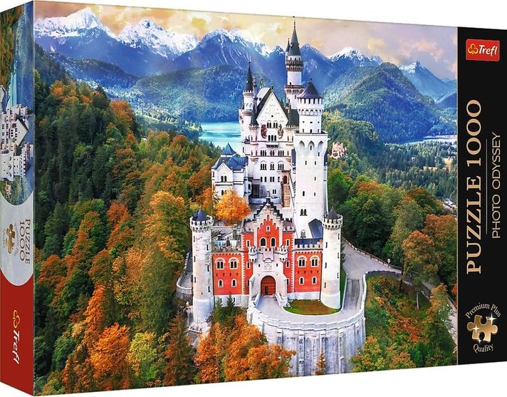TREFL - Puzzle 1000 Premium Plus - Foto Odysea: Zámok Neuschwanstein, Nemecko