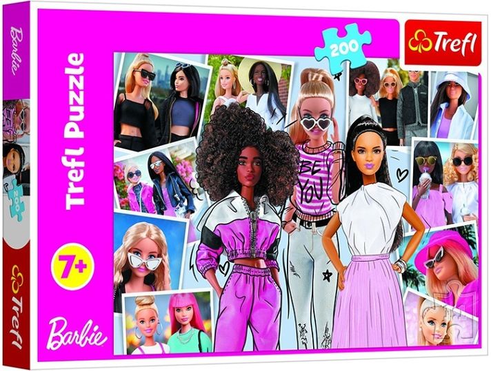 TREFL - Puzzle 200 - Vo svete Barbie / Mattel, Barbie