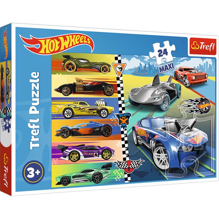 TREFL -  Puzzle 24 Maxi - Rýchle Hot Wheels / Mattel Hot Wheels