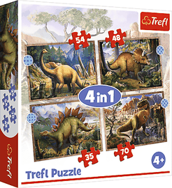 TREFL - Puzzle 4v1 - Dinosaury