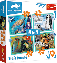 TREFL - Puzzle 4v1 - Planéta zvierat