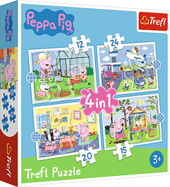 TREFL - Puzzle 4v1 - Spomienka na prázdniny / Peppa Pig