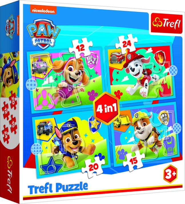 TREFL - Puzzle 4v1 - Šteniatka v behu / Viacom PAW Patrol