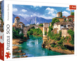 TREFL - Puzzle 500 - Starý most v Mostare, Bosna a Hercegovina