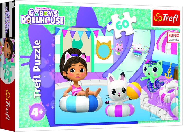 TREFL - Puzzle 60 - Gabby pri bazéne / Universal Gabby's Dollhouse