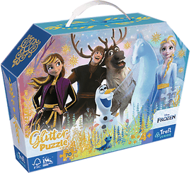 TREFL - Puzzle 70 glitter v kufríku - Disney Frozen