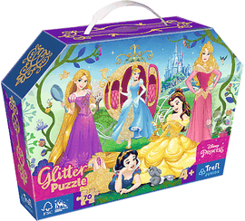 TREFL - Puzzle 70 glitter v kufríku - Princezné Disney