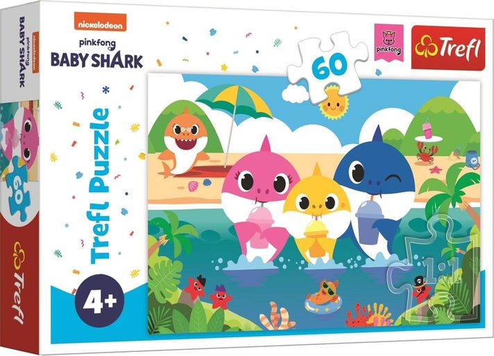 TREFL - Puzzle Baby Shark s rodinou na dovolenke 60 dielikov