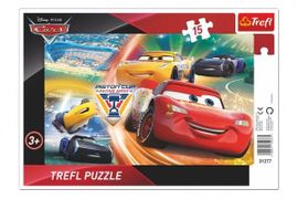 TREFL - Puzzle doskové Cars / Boj o víťazstvo 33x23cm 15 dielikov