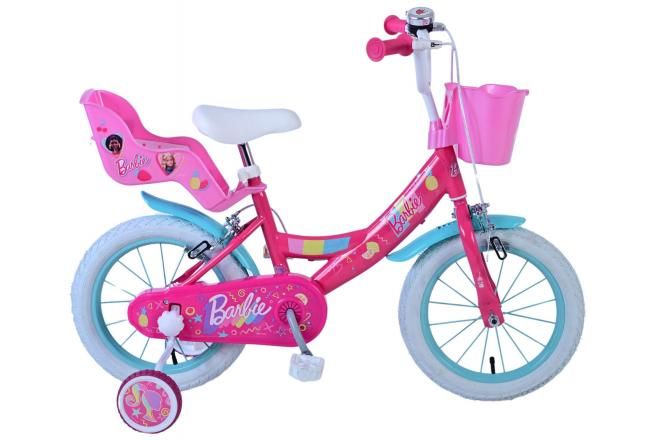 VOLARE - Detský bicykel Barbie - Dievčenský - 14 palcový - Ružový - Dve ručné brzdy