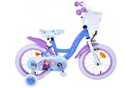 VOLARE - Detský bicykel Disney Frozen 2 - dievčenský - 14 palcov - Modrá / Fialová