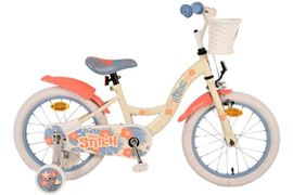 VOLARE - Detský bicykel Disney Stitch Kids - dievčenský - 16 palcov - Cream Coral Blue