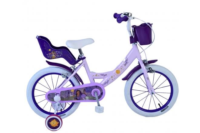 VOLARE - Detský bicykel Disney Wish - Dievčenský - 16 palcový - Fialový - Dve ručné brzdy