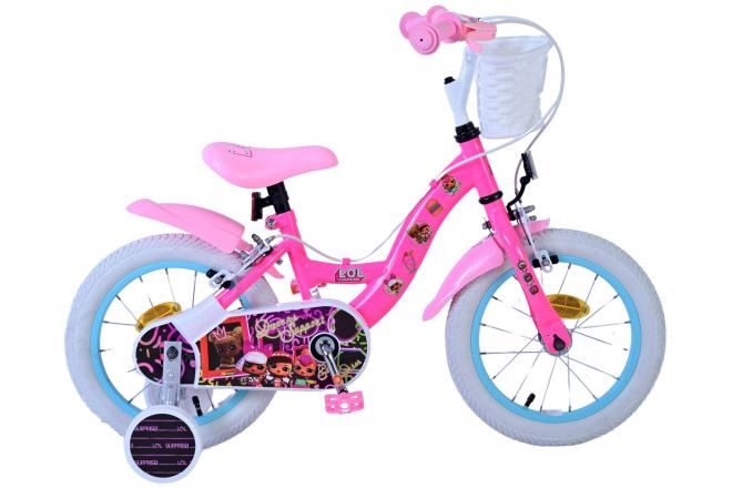 VOLARE - Detský bicykel LOL Surprise - Dievčenský - 14 palcový - Ružový - Dve ručné brzdy