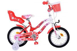 VOLARE - Detský bicykel Lovely - dievčenský - 14 palcov - červený biely