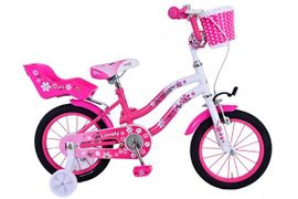 VOLARE - Detský bicykel Lovely - dievčenský - 14 palcov - ružový Biely