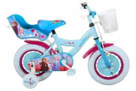 VOLARE - Detský bicykel pre dievčatá FROZEN II - modrý-ružový, 12" - zložený na 95 %