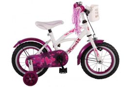 VOLARE - Detský bicykel pre dievčatá Heart Cruiser - biely/fialový, 12