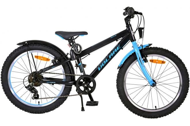 VOLARE - Detský bicykel Rocky – 20 palcový – Black Blue – zmontovaný na 85 % – 6 rýchlostí – Prime Collection