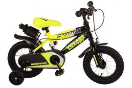 VOLARE - Detský bicykel Sportivo - chlapčenský - 12 palcov - neónovo žltá čierna - zmontovaný na 95 %