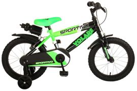 VOLARE - Detský bicykel Sportivo - chlapčenský - 16 palcov - neónovo zelená čierna - 95 % zmontovaný