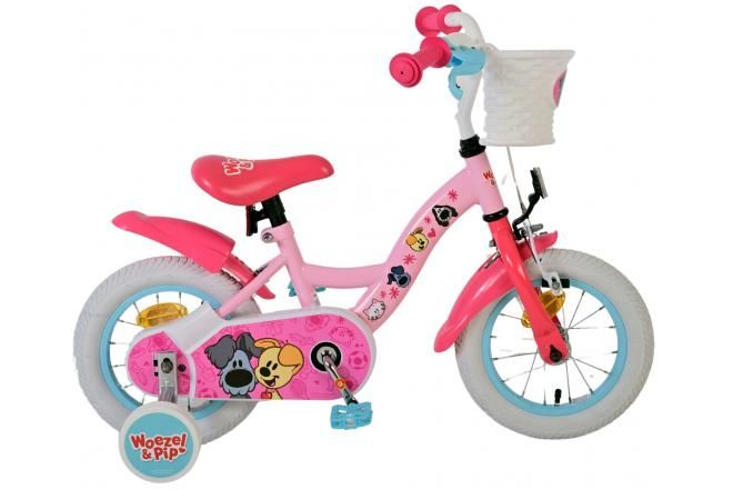 VOLARE - Detský bicykel Woezel & Pip - Dievčenský - 12 palcový - Ružový