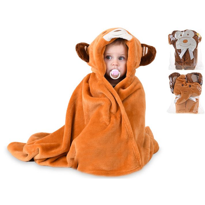 WIKY - Detská deka zvieratko s kapucňou 100x75cm 3druhy, Mix produktov