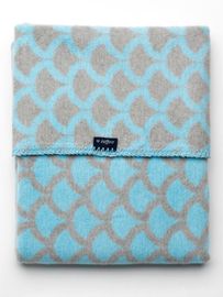 WOMAR - Detská bavlnená deka so vzorom 75x100 modro-sivá