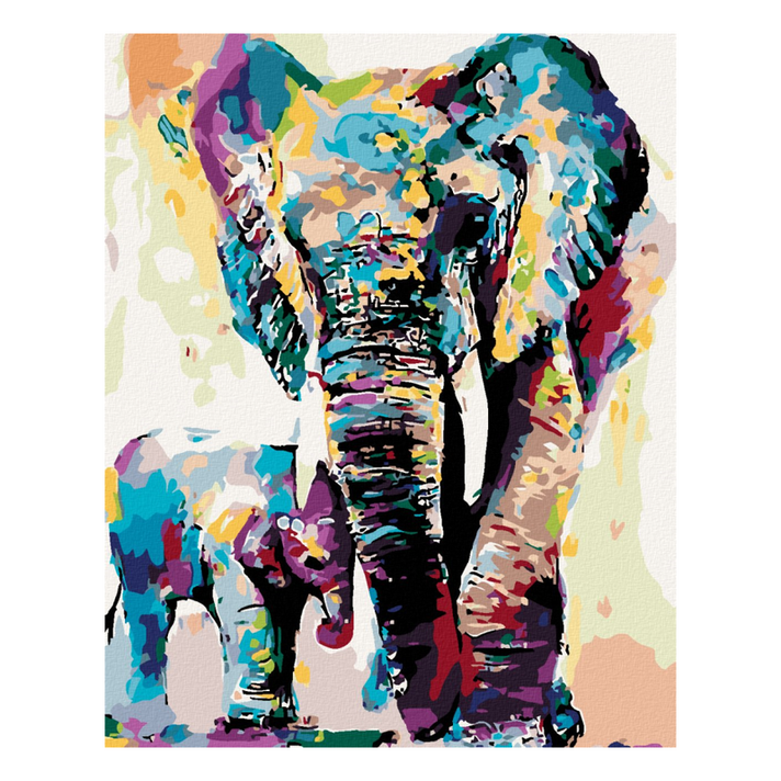 ZUTY - Diamantové maľovanie (bez rámu) - Malovaní sloni