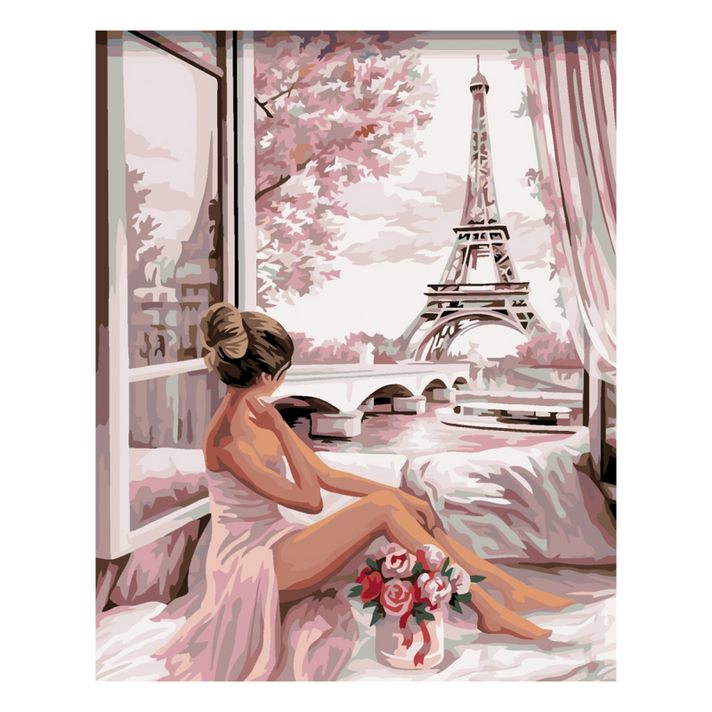 ZUTY - Diamantové maľovanie (s rámom) - Výhľad na Eiffelovku
